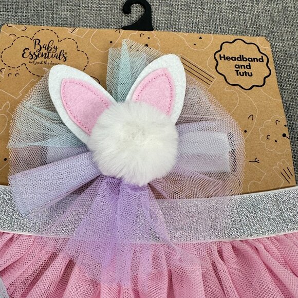 NEW! Baby Essentials Headband & Tutu Bunny Pink Purple Blue‎ Yellow  3-12 months - Picture 3 of 9